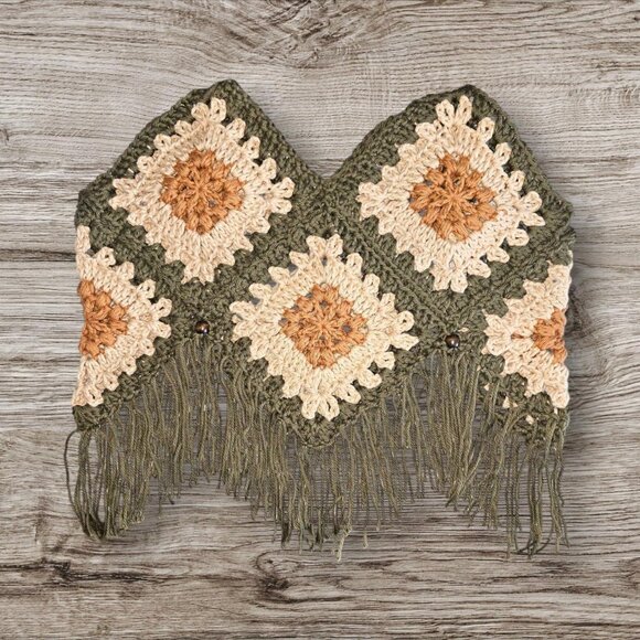 🌀Handmade Crochet Fringe Boho‎ Crop Top🌀 - Picture 6 of 6